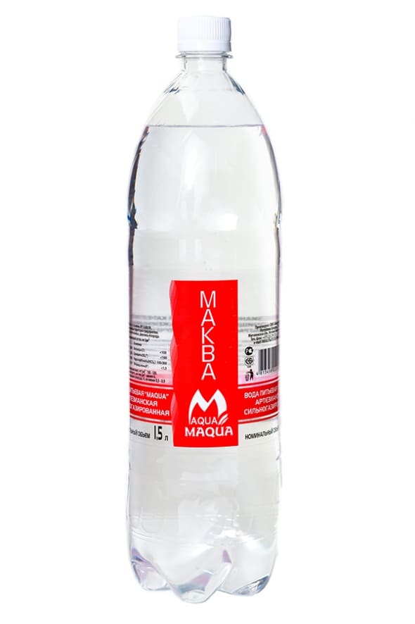 Вода питьевая сильногазированная "MAQUA" 1,5 л.